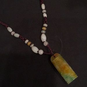 Beautiful Inscripted Jade Necklace